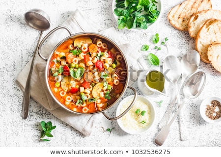 [[stock_photo]]: Oupe · de · légumes · avec · pâtes