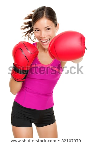 Smiling Boxer Woman Training Stok fotoğraf © Ariwasabi