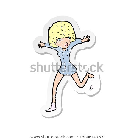 Cartoon Woman Kicking Off Sock Imagine de stoc © lineartestpilot