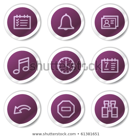 Stock photo: Stop Watch Purple Vector Icon Button