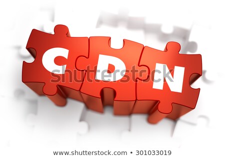 Stock fotó: Cdn - White Word On Red Puzzles