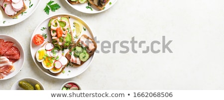 Stok fotoğraf: Open Faced Vegetable Sandwich