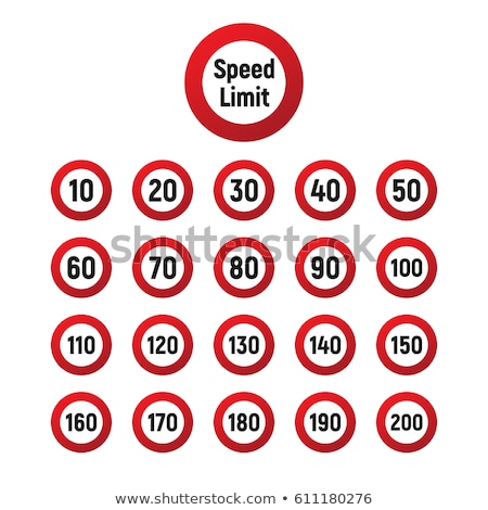 Stock fotó: 100 Kmph Or Mph Driving Speed Limit Sign On Highway