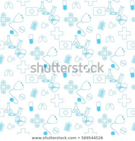 Thin line icons seamless pattern. Medicine and healthcare icon