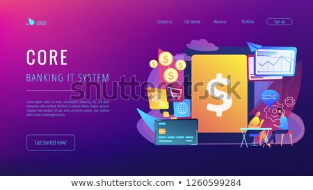 ストックフォト: Core Banking It System Concept Vector Illustration