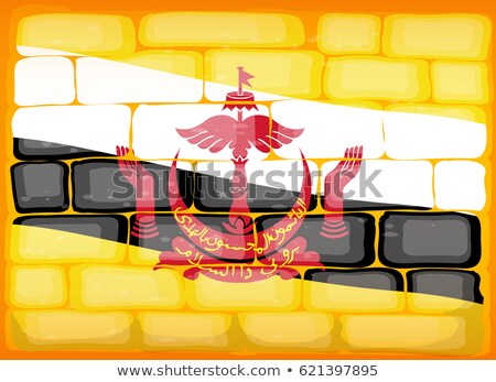 Сток-фото: Brunei Flag Painted On Brickwall