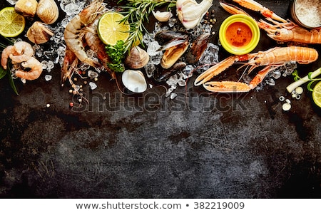 Stockfoto: Fresh Seafood Langostino Shrimps