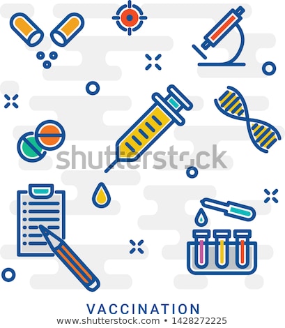Injection And Bacterium Vector Sign Thin Line Icon Foto stock © Garumna