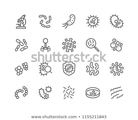 Foto stock: Biology Micro Bacteria Vector Sign Thin Line Icon