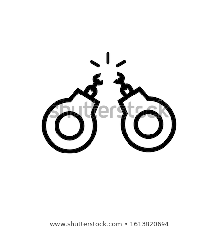 Foto stock: Police Arrest Irons Icon Outline Illustration