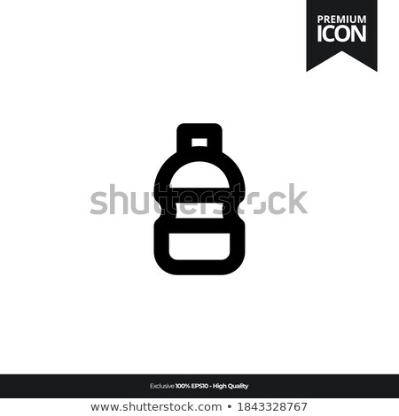 Stock photo: Abstract Bottle Sign Set Black Color