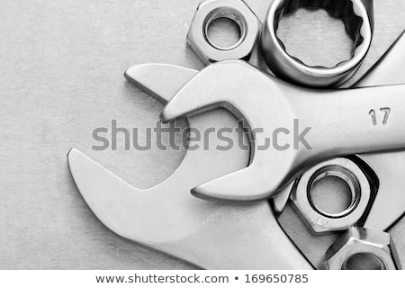 Stockfoto: Kit Of Chrome Tools As Background