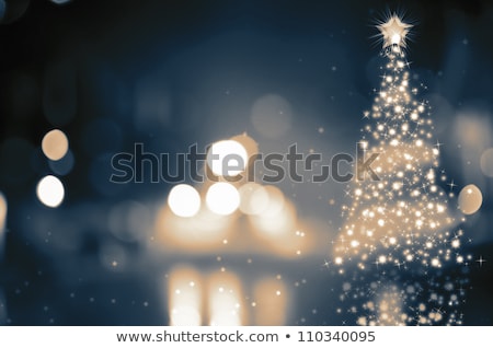 Zdjęcia stock: Colorful Christmas Tree On Blurred Snowflakes Background