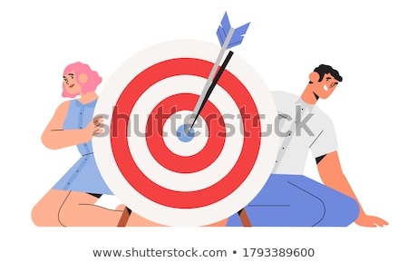 Сток-фото: Businessman Hold Big Archery Target