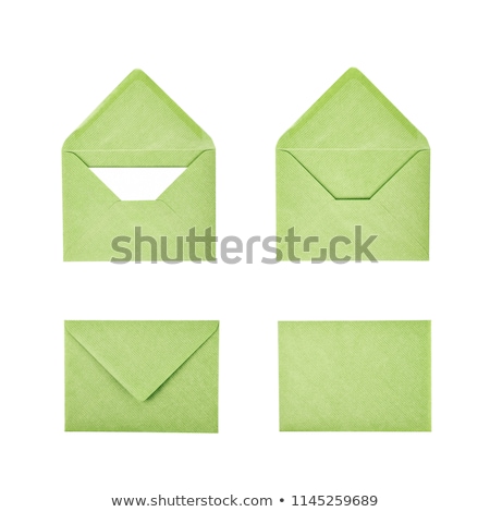 Foto d'archivio: Green Envelope Isolated On White Background