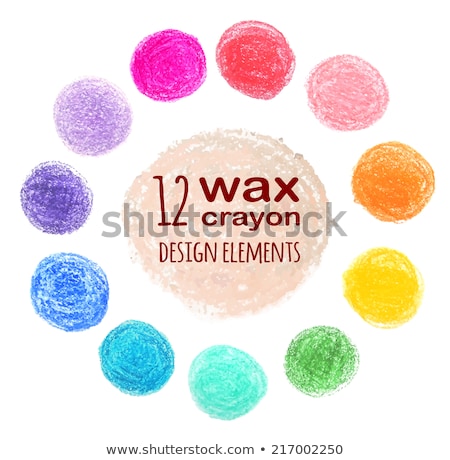 Stock photo: Set Of Wax Crayon Circle Spots Isolated On White Background