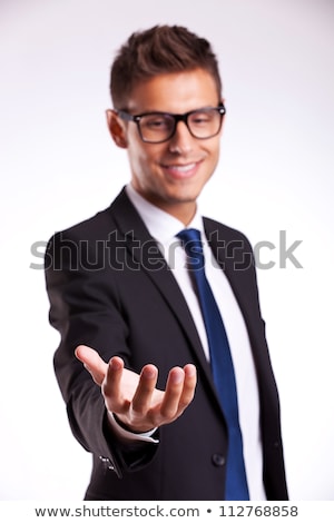 Foto stock: Business Man Hold Something