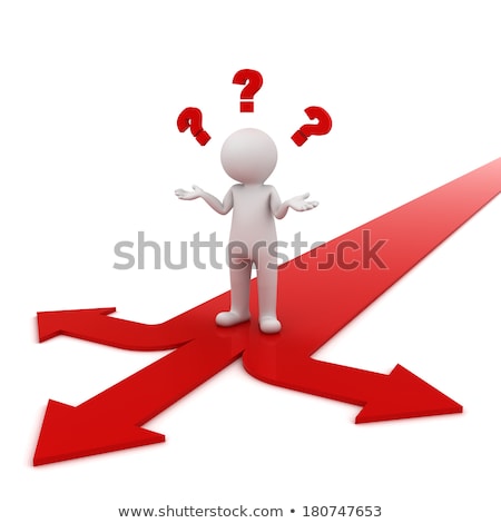 Foto stock: 3d Man Choose From Three Different Path And On Arrow Concept