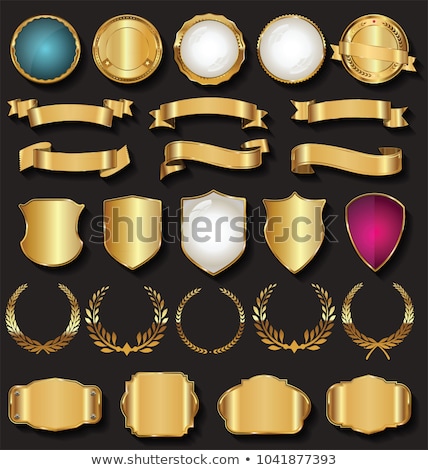 Stockfoto: Shields With Ribbon And Laurel