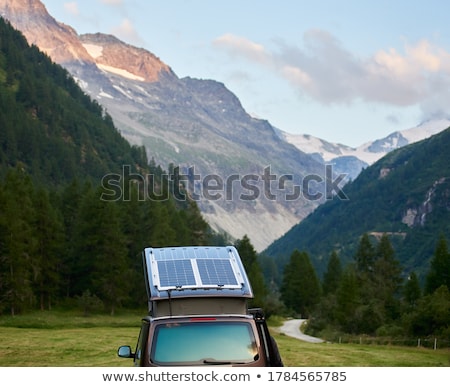 Stockfoto: Camper Van Parked High In The Mountains