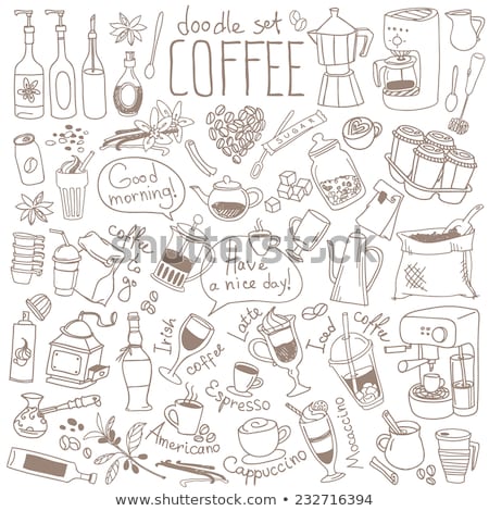 Stok fotoğraf: Doodle Vector Set Of Coffee