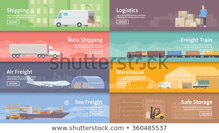 Stock fotó: Logistic And Delivery Banners Set