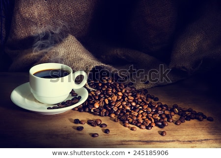Stok fotoğraf: Coffee Cup With Burlap Sack