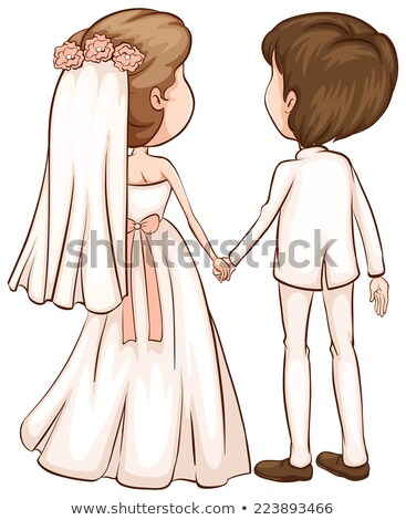 Stock photo: A Simple Sketch Of A Newly Wed Couple