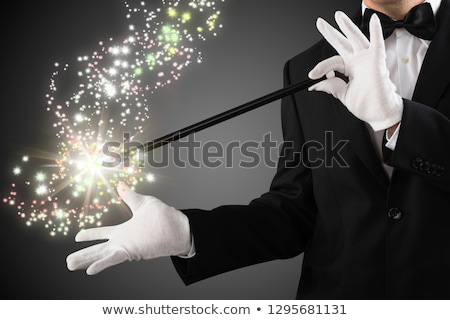 Stock fotó: Magicians With Magic Wand And Hat