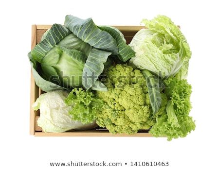 ストックフォト: Fresh Whole Cauliflower On Wooden Rustic Background Top View