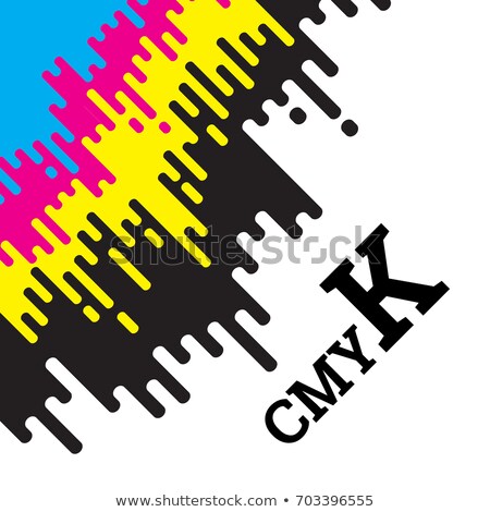 Foto stock: Cmyk Concept With Rounded Irregular Lines
