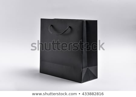 Stock fotó: Black Paper Bag With Handles