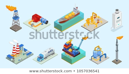 Stock fotó: Gas Tower Isometric Industrial Object Vector Illustration