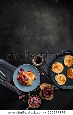 Stockfoto: Homemade Crepes With Frozen Berries Topped Sugar