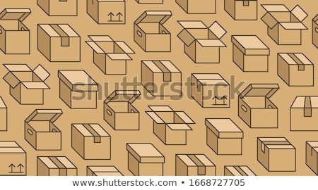 Stockfoto: Seamless Background From A Set Of Cardboard Boxes Vector Illustration