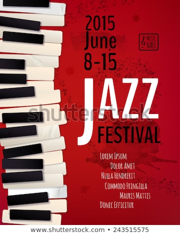 ストックフォト: Jazz Music Event Banner With Piano Background