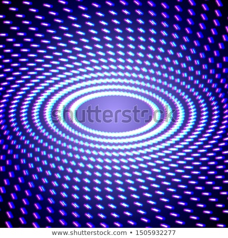 Foto d'archivio: Bright Shiny Neon Lines Background With Short Strokes Circles