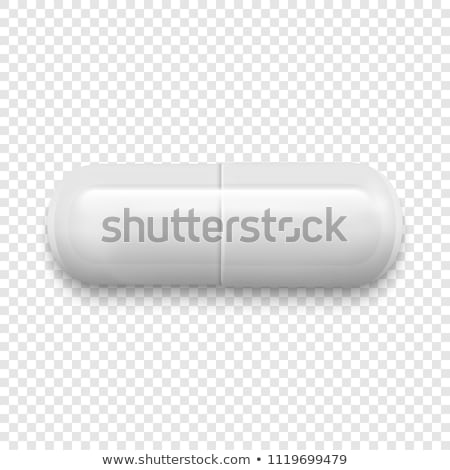 Stockfoto: Pills Capsules Template 3d Realistic White Medical Pill Icon Set Closeup Pharmacy Treatment Vecto