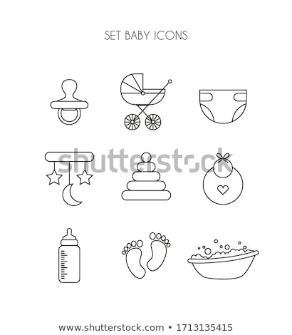 Stock photo: Diaper With Star Icon Vector Outline Illustration