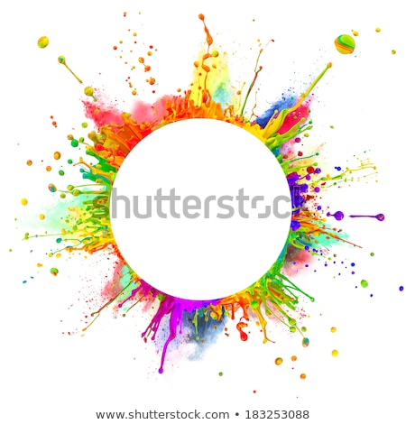 Colorful Powder Splash In Round Frame On A White Background [[stock_photo]] © Jag_cz