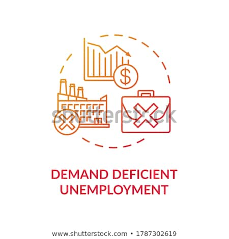 Сток-фото: Demand Efficient Unemployment Red Gradient Concept Icon