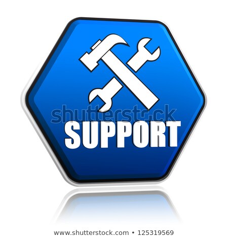 Zdjęcia stock: Technical Support And Tools Sign In Hexagon Button