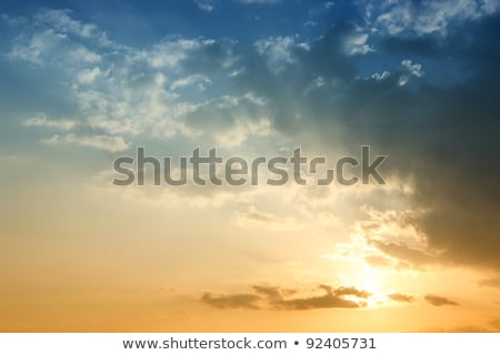 Stock photo: Dramatic Red Blue Sky On Sunset Evening Vibrant Colors