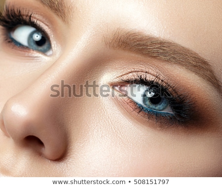 Stock fotó: Beautiful Blue Eyed Woman With Luxury Make Up