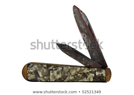 Stock fotó: Rusty Pocket Knife Isolated