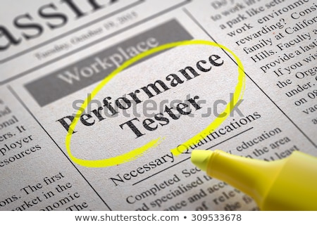 Zdjęcia stock: Performance Tester Jobs In Newspaper