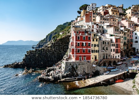 Foto stock: Riomaggiore In Cinque Terre Italy - Summer 2016 - View From The