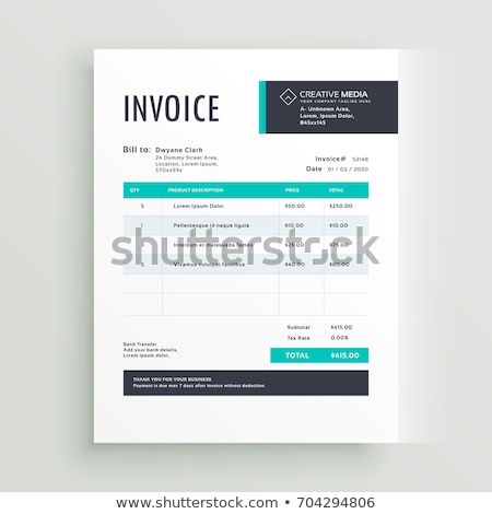 ストックフォト: Blue Invoice Template Design Vector