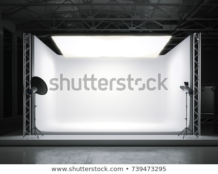 Stock fotó: Professional Photostudio With Spotlights 3d Rendering