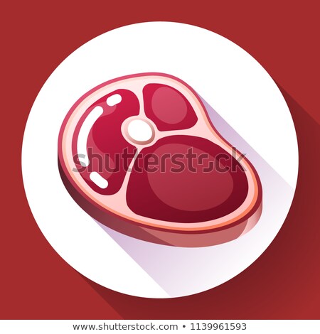 Stok fotoğraf: Vector Piece Of Meat Steak Juicy Hunk Of Meat Isolated On White